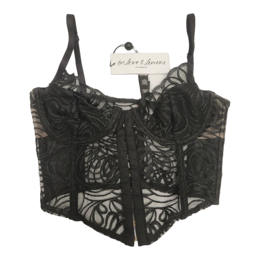 NWT For Love And Lemons After Dark Bustier Top‎ SZ XS